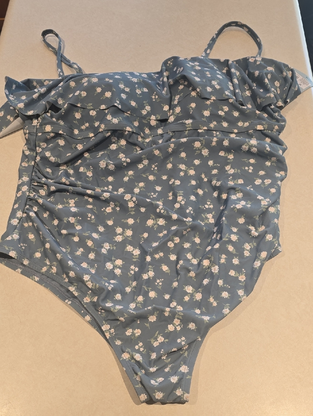 Shade & Shore Women's Ruffle One Piece Floral Swimsuit Plus Size 22